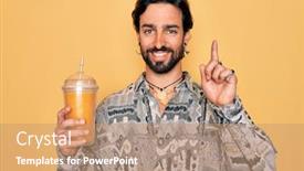  Presentation with bohemian - Presentation theme consisting of young-handsome-hispanic-bohemian-hipster background and a coral colored foreground