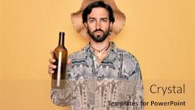  Presentation with bohemian - Beautiful theme featuring young-handsome-hispanic-bohemian-hipster backdrop and a coral colored foreground