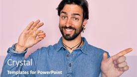  Presentation with french pastry - Audience pleasing presentation consisting of young-handsome-hispanic-bohemian-hipster backdrop and a teal colored foreground