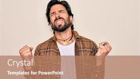  Presentation with bohemian - PPT layouts enhanced with young-handsome-hispanic-bohemian-man background and a coral colored foreground