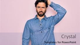 Presentation with bohemian - Slide set featuring young-handsome-hispanic-bohemian-man background and a teal colored foreground
