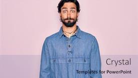  Presentation with bohemian - Colorful presentation enhanced with young-handsome-hispanic-bohemian-man backdrop and a teal colored foreground