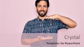  Presentation with bohemian - Slide set having young-handsome-hispanic-bohemian-man background and a lemonade colored foreground