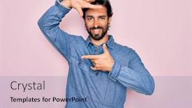  Presentation with bohemian - Slide deck having young-handsome-hispanic-bohemian-man background and a teal colored foreground