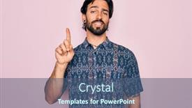  Presentation with bohemian - PPT theme consisting of young-handsome-hispanic-bohemian-man background and a ocean colored foreground