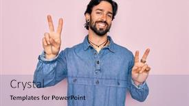  Presentation with bohemian - Slide set enhanced with young-handsome-hispanic-bohemian-man background and a teal colored foreground