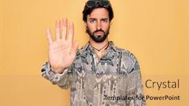  Presentation with bohemian - Presentation with young-handsome-hispanic-bohemian-man background and a coral colored foreground