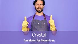  Presentation with hand washing - Presentation enhanced with young-handsome-hispanic-clenaer-man background and a violet colored foreground