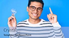  Presentation with hispanic - PPT theme consisting of young-handsome-hispanic-man-holding background and a light blue colored foreground
