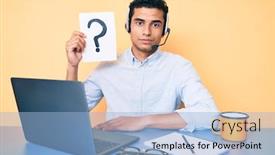  Presentation with attitude - Beautiful PPT theme featuring young-handsome-hispanic-man-holding backdrop and a light blue colored foreground