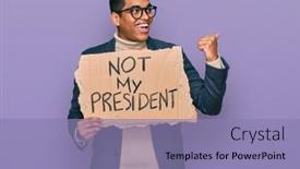  Presentation with hispanic - PPT theme having young-handsome-hispanic-man-holding background and a coral colored foreground