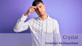  Presentation with acne - Presentation design with young-handsome-hispanic-man-wearing background and a light blue colored foreground