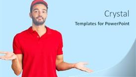  Presentation with courier delivery - Amazing slide deck having young-handsome-hispanic-man-wearing backdrop and a white colored foreground