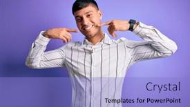  Presentation with purple business - PPT theme enhanced with young-handsome-hispanic-man-wearing background and a light blue colored foreground