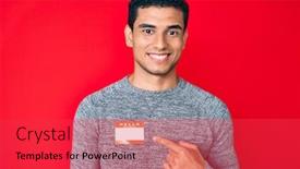  Presentation with hispanic - Presentation theme having young-handsome-hispanic-man-wearing background and a red colored foreground