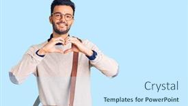  Presentation with leather bag - Slide deck having young-handsome-hispanic-man-wearing background and a cool aqua colored foreground