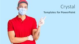  Presentation with medical hand - PPT layouts enhanced with young-handsome-hispanic-man-wearing background and a white colored foreground