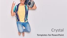  Presentation with sing - PPT theme enhanced with young-handsome-hispanic-man-wearing background and a light gray colored foreground