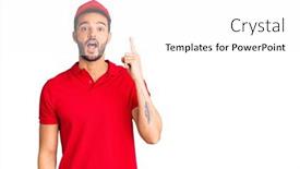  Presentation with courier delivery - Audience pleasing slides consisting of young-handsome-hispanic-man-wearing backdrop and a white colored foreground