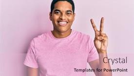  Presentation with number - Cool new slide deck with young-handsome-hispanic-man-wearing backdrop and a lemonade colored foreground