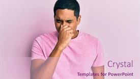  Presentation with bad breath - PPT theme enhanced with young-handsome-hispanic-man-wearing background and a lemonade colored foreground