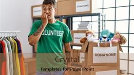  Presentation with hispanic - Slide deck consisting of young-handsome-hispanic-man-wearing background and a coral colored foreground