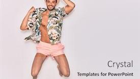  Presentation with vacation - Presentation design having young-handsome-hispanic-man background and a light gray colored foreground