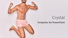  Presentation with vacation - Beautiful PPT theme featuring young-handsome-hispanic-man backdrop and a light gray colored foreground