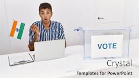  Presentation with india flag - Presentation theme having young-handsome-hispanic-man background and a white colored foreground