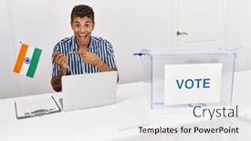  Presentation with political campaign - PPT layouts featuring young-handsome-hispanic-man background and a white colored foreground