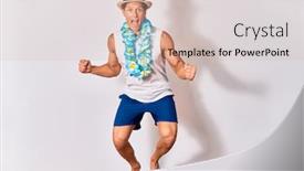  Presentation with hawaiian - Cool new presentation design with young-handsome-hispanic-tourist-man backdrop and a soft green colored foreground