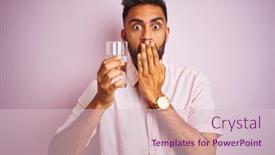  Presentation with shame - Amazing presentation design having young handsome indian man dinking glass of water over isolated pink background cover mouth with hand shocked with shame for mistake expression of fear scared in silence secret concept backdrop and a lemonade colored foreground