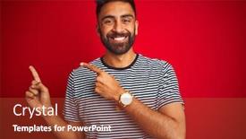  Presentation with navy - Amazing PPT theme having young-handsome-indian-man-wearing backdrop and a tawny brown colored foreground