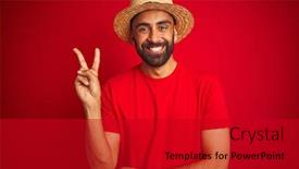  Presentation with indian - Colorful theme enhanced with young-handsome-indian-man-wearing backdrop and a crimson colored foreground