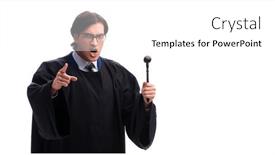  Presentation with octopus on isolated white - Presentation with young-handsome-judge-isolated background and a white colored foreground