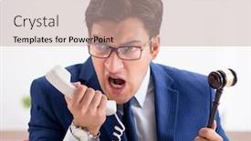  Presentation with judge - Cool new presentation theme with young-handsome-judge-working backdrop and a mint green colored foreground