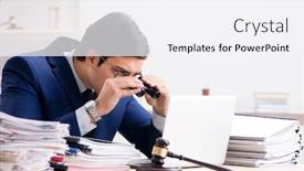  Presentation with court - Presentation having young-handsome-judge-working background and a white colored foreground