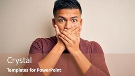  Presentation with secret - Cool new presentation theme with young-handsome-latin-man-wearing backdrop and a coral colored foreground