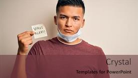  Presentation with medical face mask - Colorful presentation theme enhanced with young-handsome-latin-man-wearing backdrop and a tawny brown colored foreground