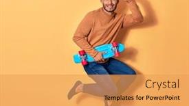  Presentation with wool - Slide deck having young-handsome-latin-man-wearing background and a yellow colored foreground
