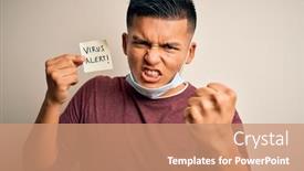  Presentation with alert - Slides with young-handsome-latin-man-wearing background and a coral colored foreground