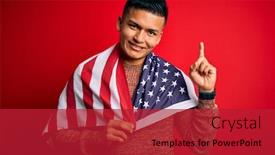  Presentation with latin america - Colorful presentation design enhanced with young-handsome-latin-patriotic-man backdrop and a crimson colored foreground