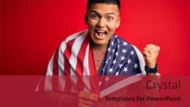  Presentation with latin america - Slides featuring young-handsome-latin-patriotic-man background and a crimson colored foreground