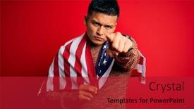 Presentation with latin america - Theme with young-handsome-latin-patriotic-man background and a crimson colored foreground