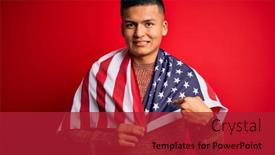  Presentation with latin america - Slide set consisting of young-handsome-latin-patriotic-man background and a crimson colored foreground