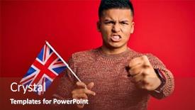  Presentation with patriotic - PPT theme with young-handsome-latin-patriotic-man background and a tawny brown colored foreground