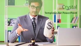  Presentation with lawyer - Amazing presentation design having young handsome lawyer working in the office backdrop and a mint green colored foreground