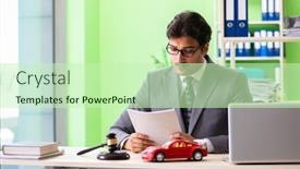  Presentation with law enforcement police dispatcher working - Audience pleasing slides consisting of young-handsome-lawyer-working backdrop and a soft green colored foreground