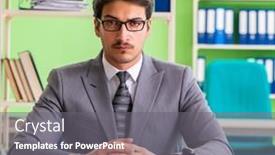  Presentation with lawyer - Slide deck consisting of young-handsome-lawyer-working background and a gray colored foreground