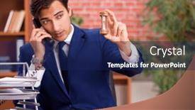  Presentation with lawyer - Presentation having young-handsome-lawyer-working background and a navy blue colored foreground